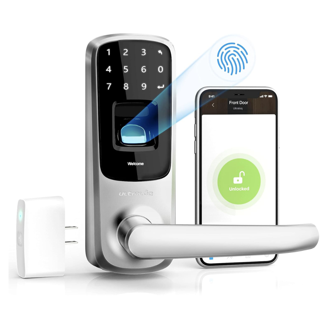 ULTRALOQ UL3 BT (2nd Gen) Smart Lock + Bridge WiFi Adaptor, 5-In-1 Keyless Entry Door Lock With WiFi, Bluetooth, Biometric Fingerprint And Touch Keypad