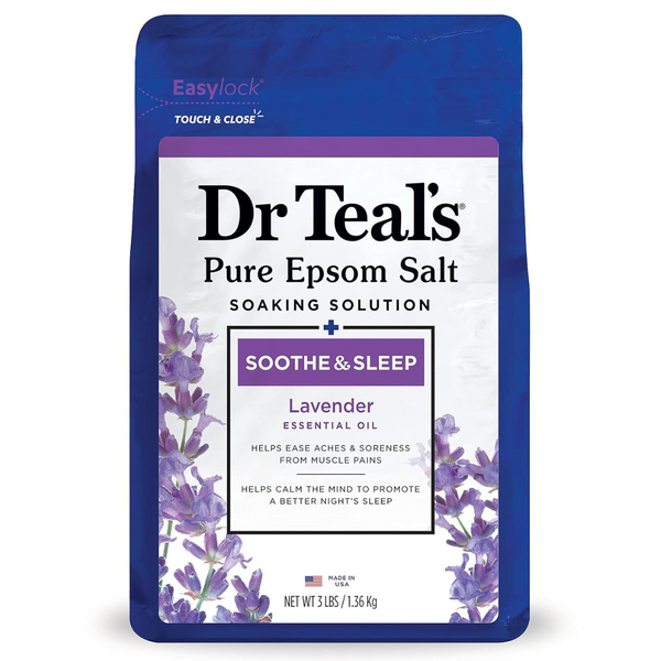 Dr Teal’s Epsom Salt Powered By Magnesium, Soothe & Sleep, Lavender (3Lbs)