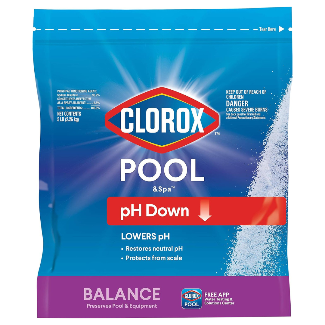 Clorox Pool&Spa Swimming Pool PH Down, Lowers PH, Protects Against Eye And Skin Irritation (5 LB)