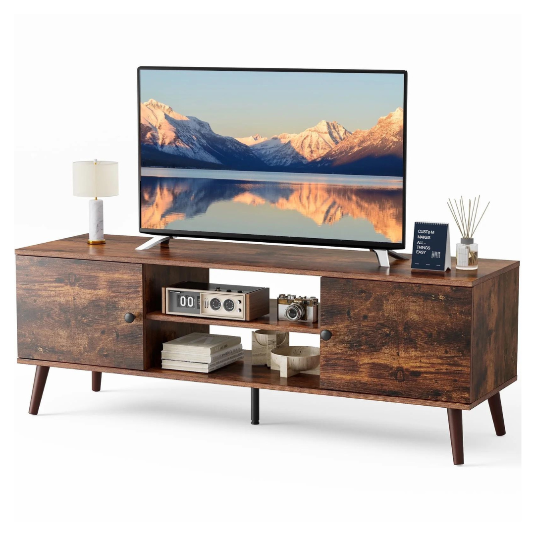 EDX 55"-60" Mid Century Entertainment Centre Modern TV Stand With Storage