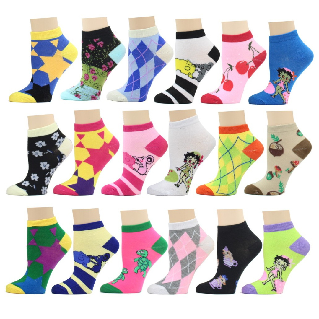 18-Pairs Stylish Women's Low Cut Ankle Socks