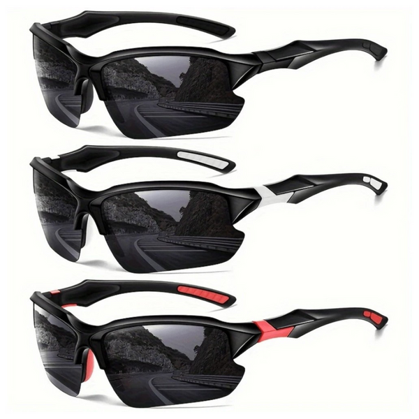 3-Pack Unisex Polarized Sports Glasses