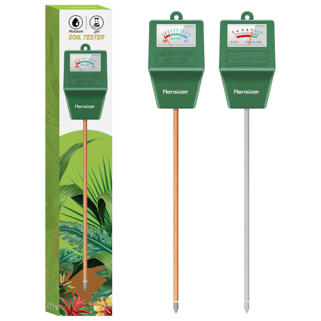 Kensizer Soil Moisture/pH Meter, Gardening Farm Lawn Tester Tool Kit