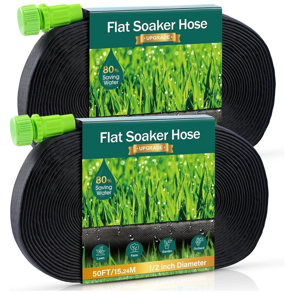 100 Ft Flat Heavy Duty Double Layer Sprinkler Soaker Hoses