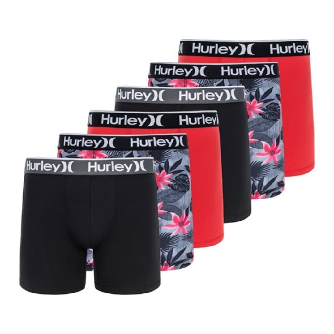 6-Pack Hurley Men's Regrind Boxer Brief