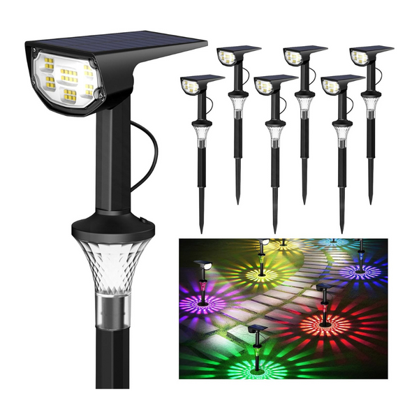 6-Pack IP68 Waterproof Solar Spot Lights (31 LED, 11 Lighting Modes)