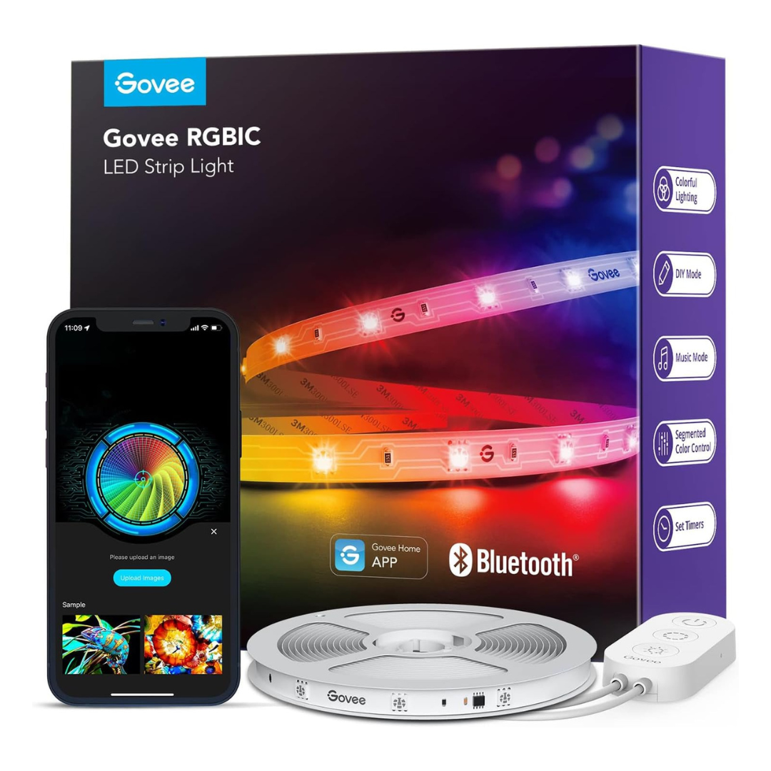 Govee 16.4ft RGBIC Smart LED Music Sync Mode Bluetooth Strip Lights