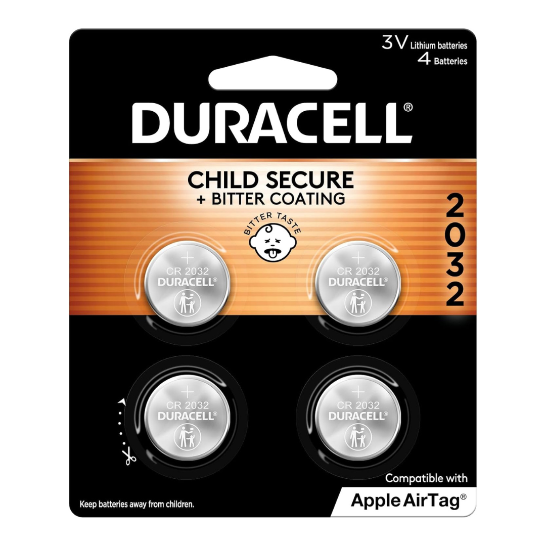 4-Count Duracell 2032 3V Lithium Coin Battery With Bitter Coating