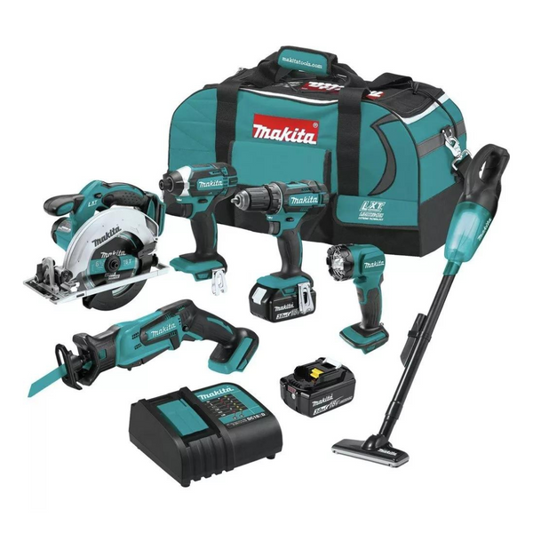 Makita XT614SX1 18V LXT Lithium-Ion Cordless 6-Pieces Combo Kit [Certified Refurb]