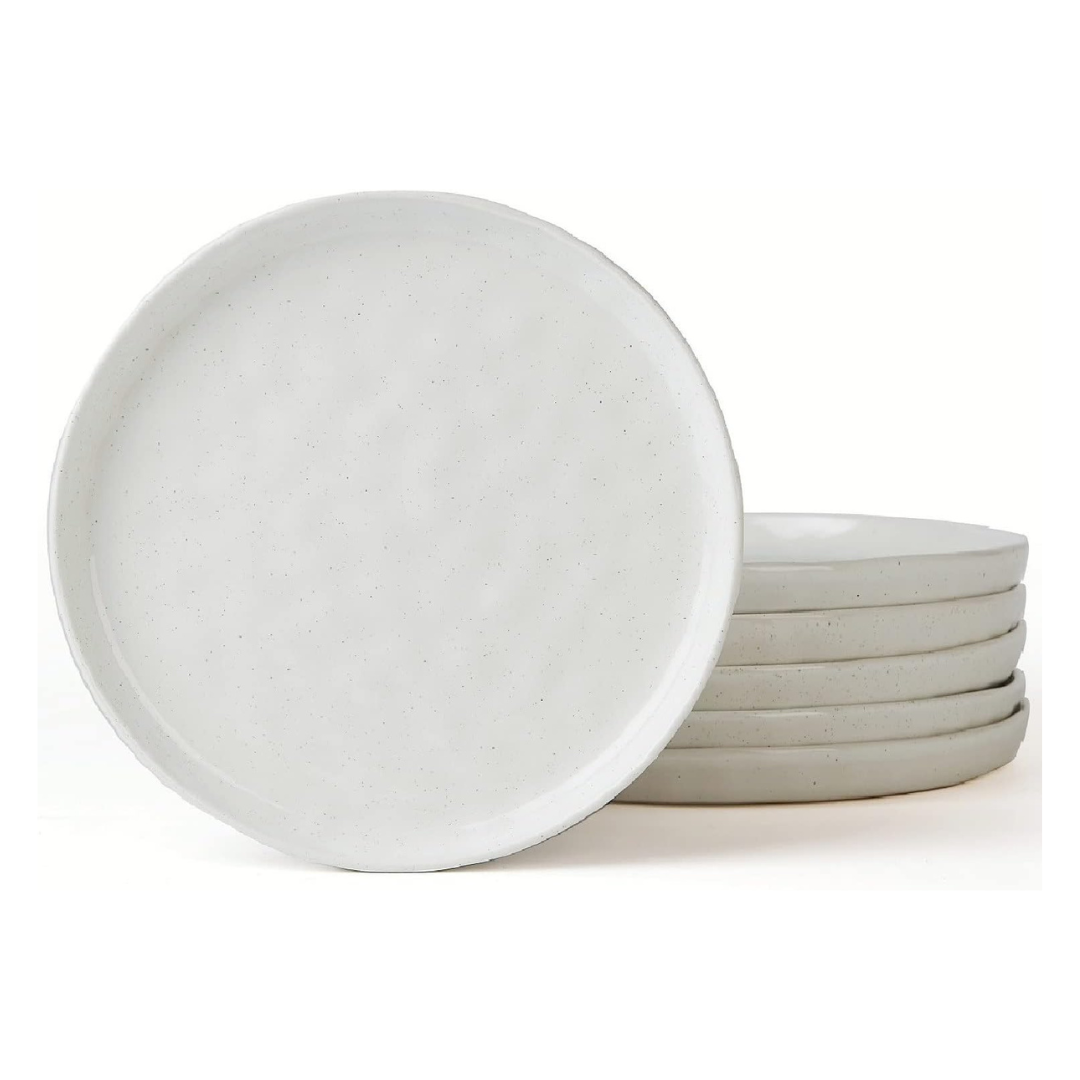 6-Piece 8" Famiware Stoneware Salad Plates (White)