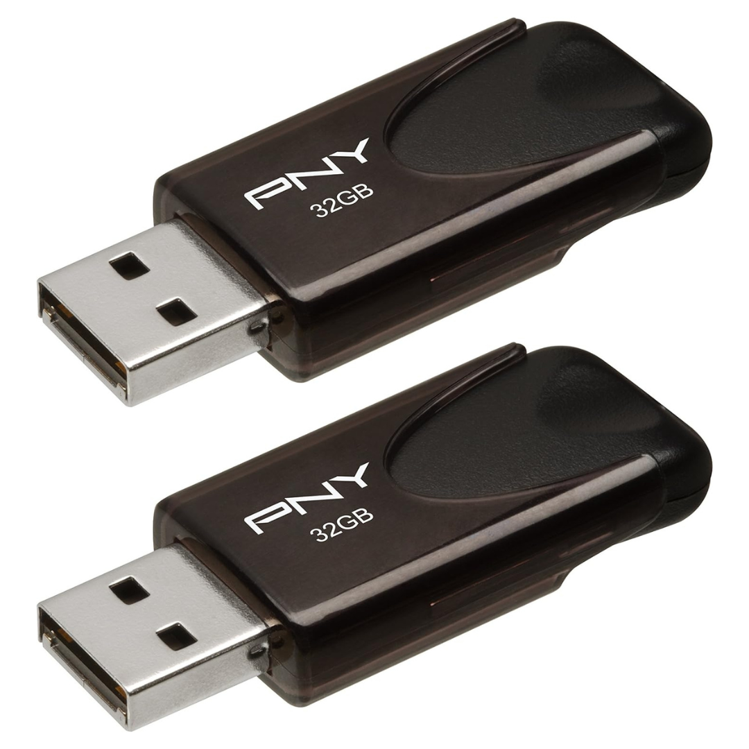 2-Pack PNY Attache 4 32GB USB 2.0 Flash Drive (Black)