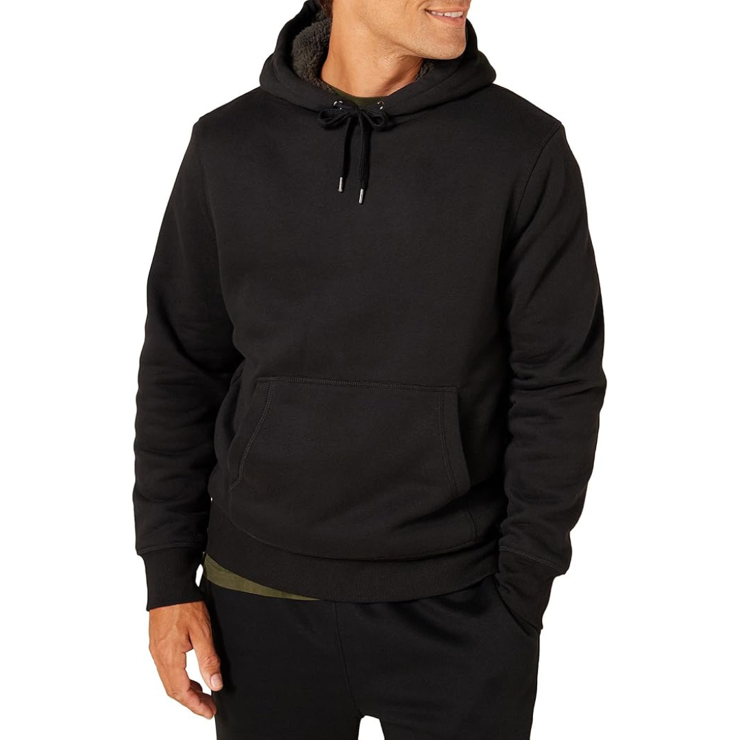 Amazon Essentials Men's Sherpa-Lined Pullover Hoodie (Select Colors)