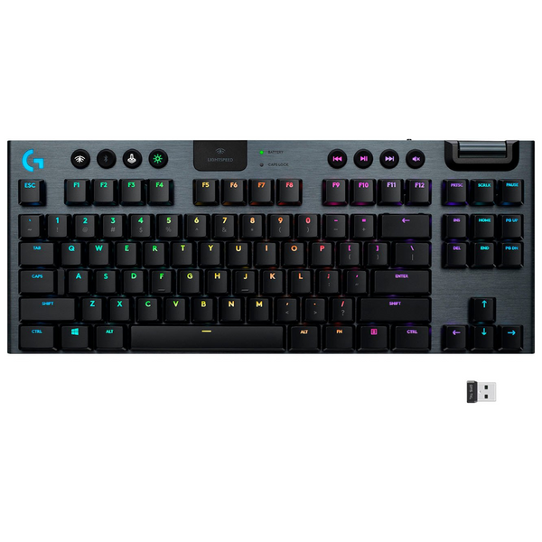 Logitech G915 TKL Tenkeyless Lightspeed Wireless RGB Mechanical Gaming Keyboard (Tactile)