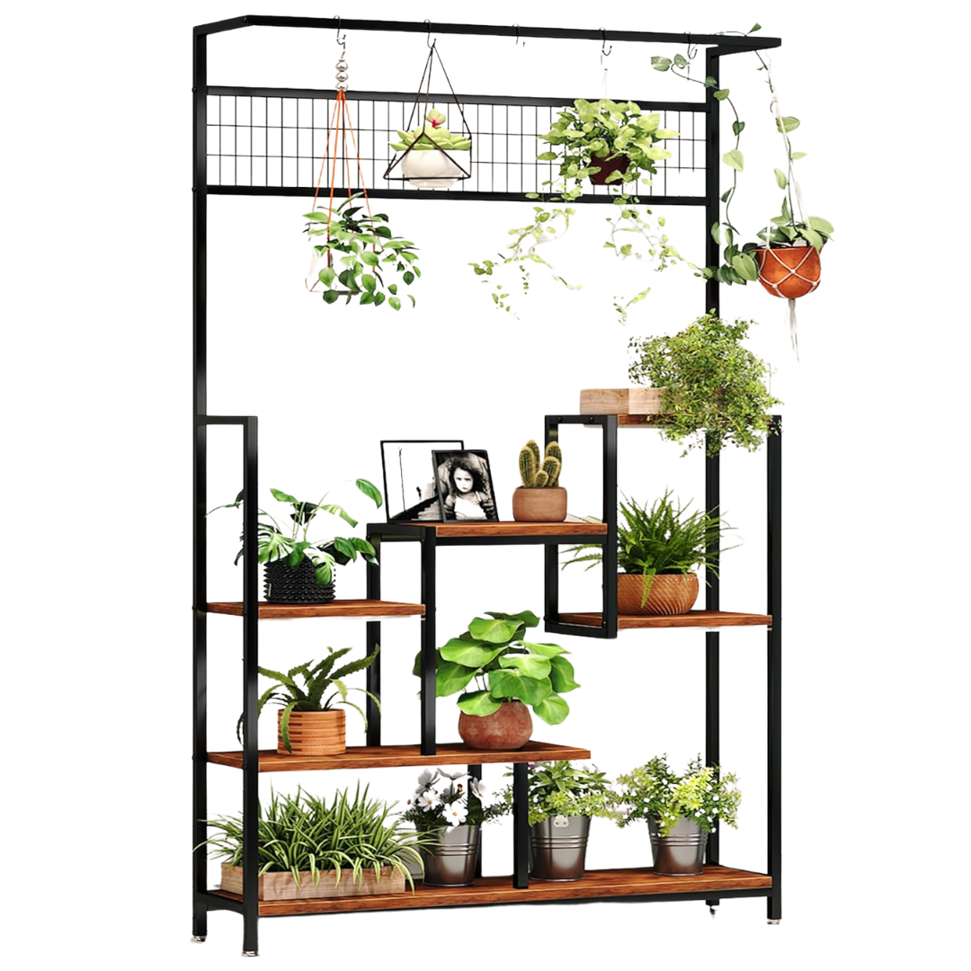 WANGRENL 6 Tiered 71" Tall Metal Plant Stand Shelves