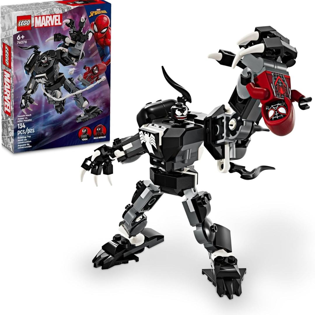 134-Piece LEGO Marvel Venom Mech Armor vs. Miles Morales Building Toys