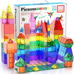 60-Piece PicassoTiles Clear 3D Magnetic Building Blocks