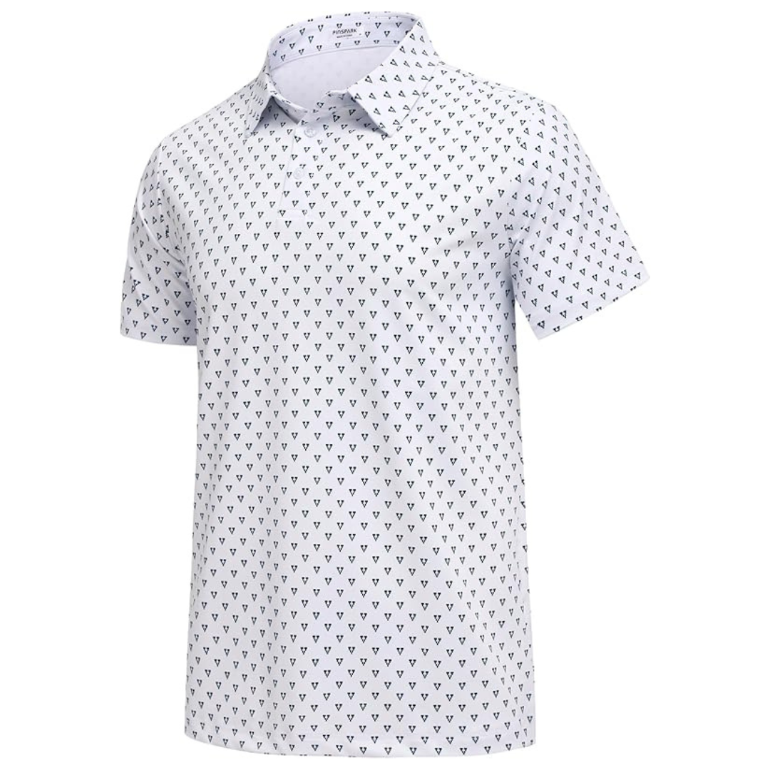 Men White Short Sleeve Polo Golf Shirt