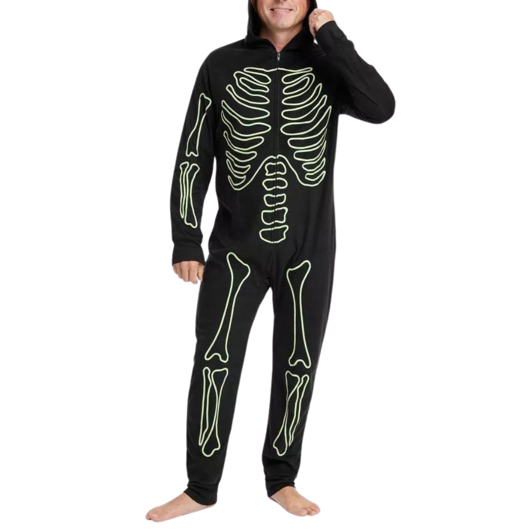 Hyde & Eek Men's Glow-In-The-Dark Skeleton Union Suit