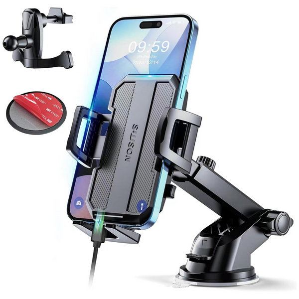 Upgraded 3-In-1 Car Phone Holder Mount