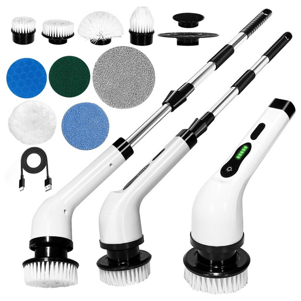 Electric Cleaning Brush With 9 Replacement Heads