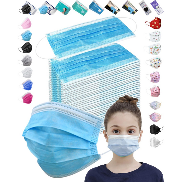 100-Piece Kids Comfortable Disposable Breathable Face Masks