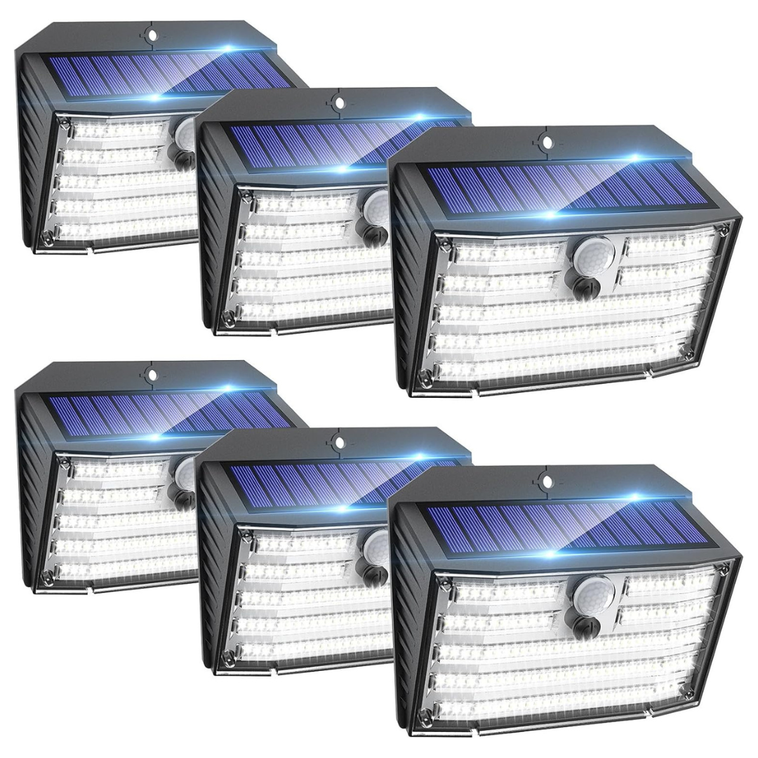 6-Pack Wireless 126 LED Motion Sensor Security Solar Lights With 3 Modes