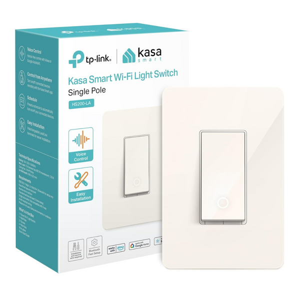 TP-Link HS200 Kasa Smart Wi-Fi Light Switch (Light Almond)