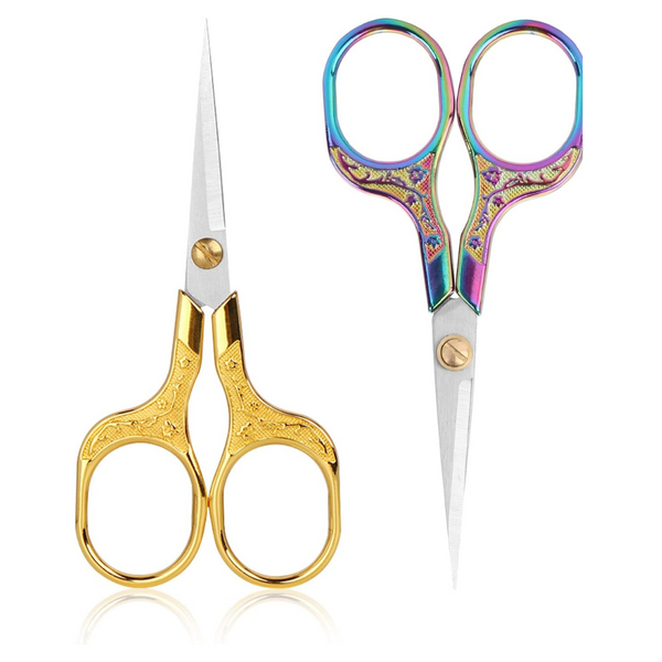 2-Pack Pointed Stainless Steel 5" Vintage Embroidery Sharp Scissors