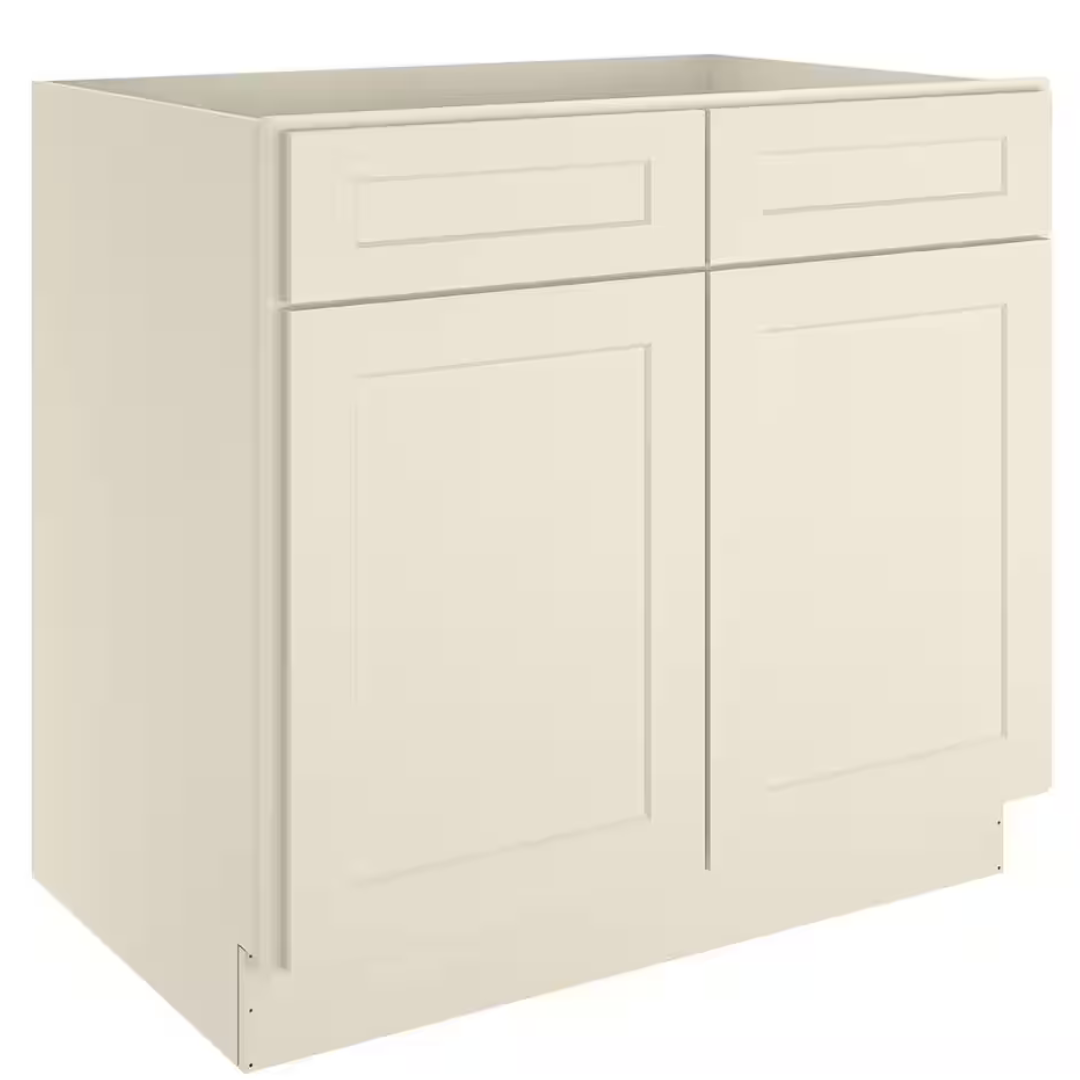 Homeibro Newport Antique 2-Doors 2-Drawers Base Kitchen Cabinet