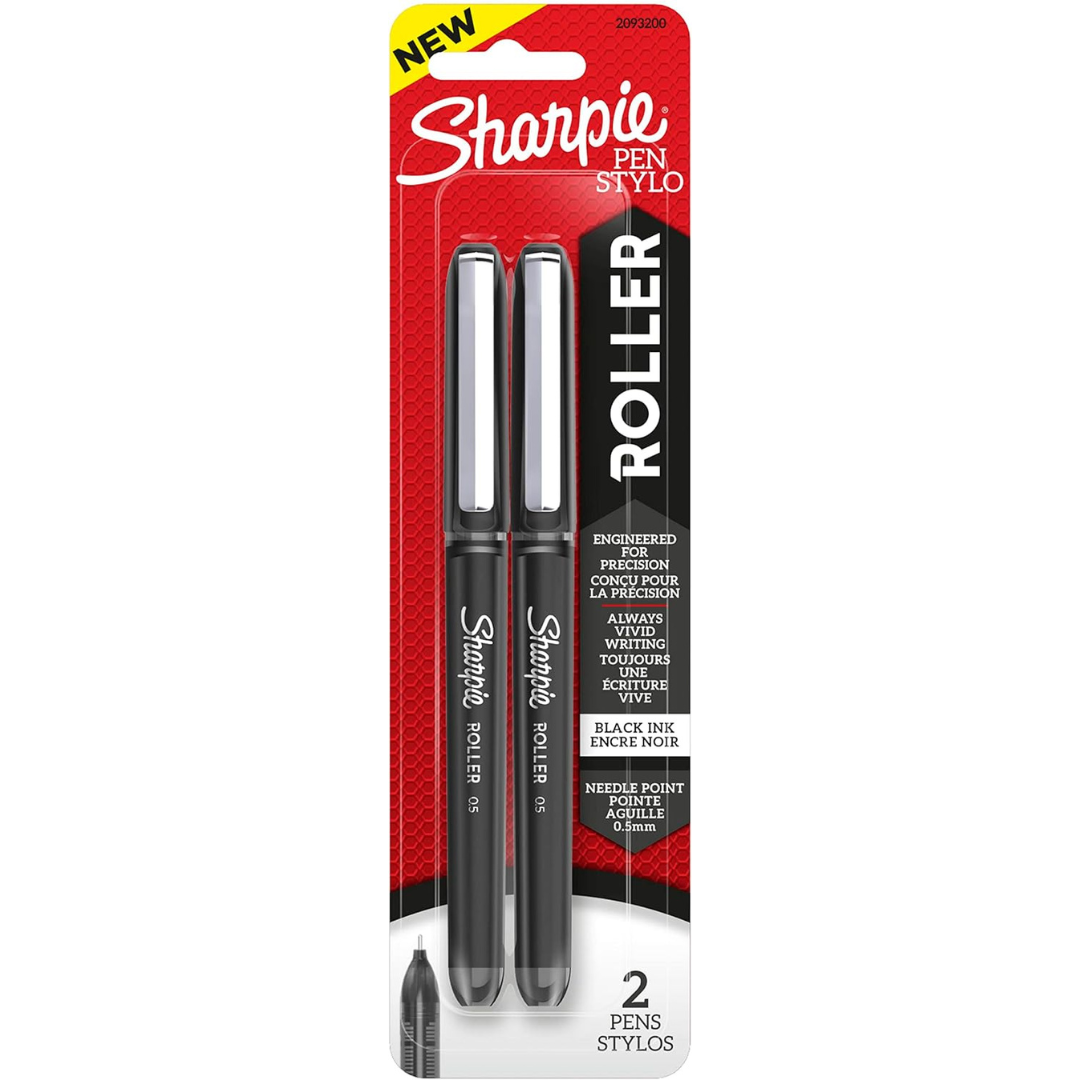 2-Pack SHARPIE Pen Stylo Roller Pen (?Needle Point, 0.5mm, Black)