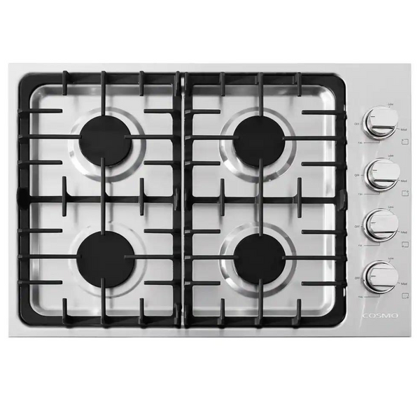 Cosmo 30" Stainless Steel Gas Cooktop with 4 Italian Made Burners