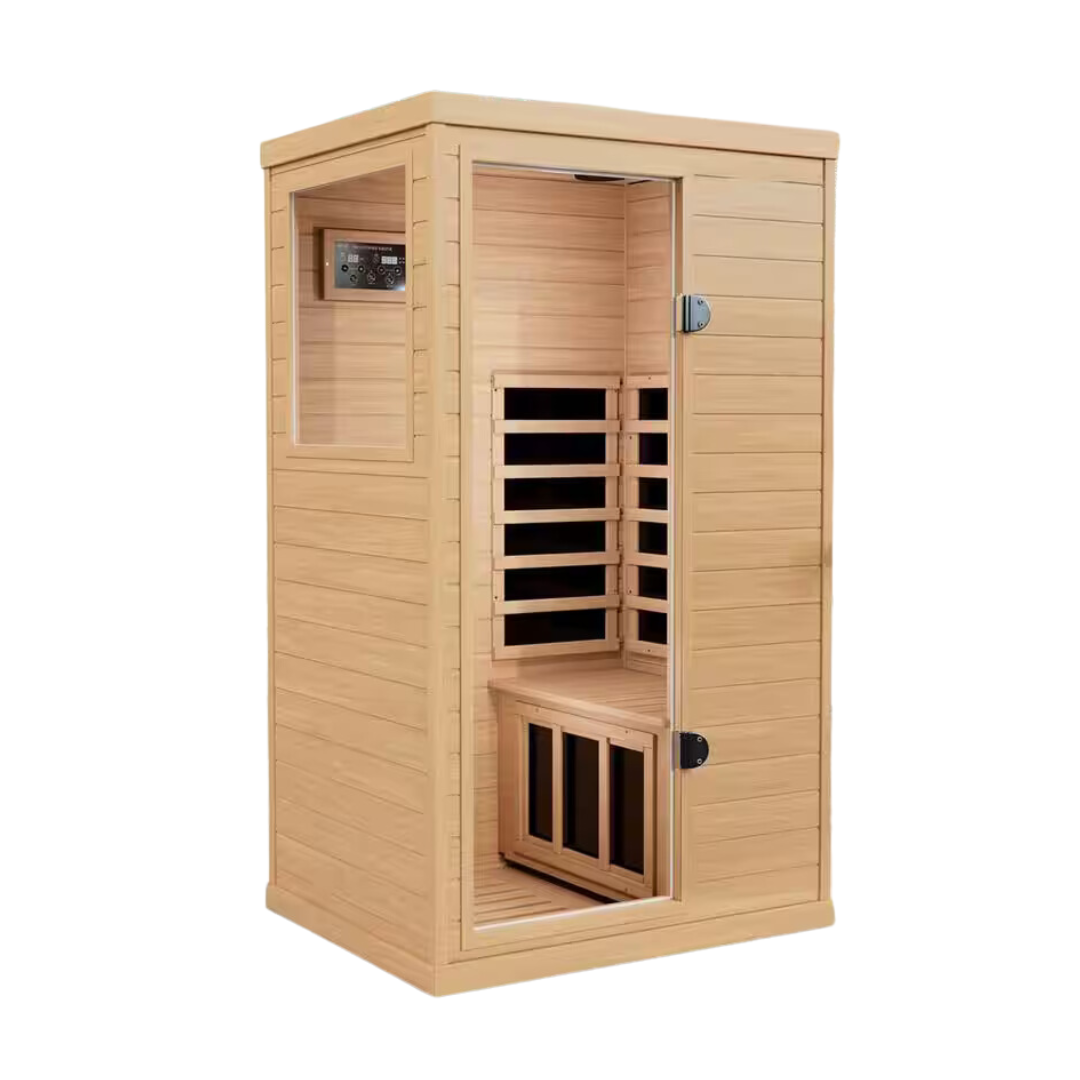 Spygo Moray 1-Person Indoor Hemlock Sauna With 6 Far-infrared Heaters