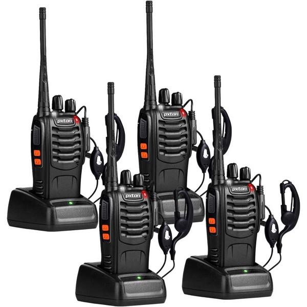 Set Of 4 Pxton Long Range Rechargeable Walkie Talkies