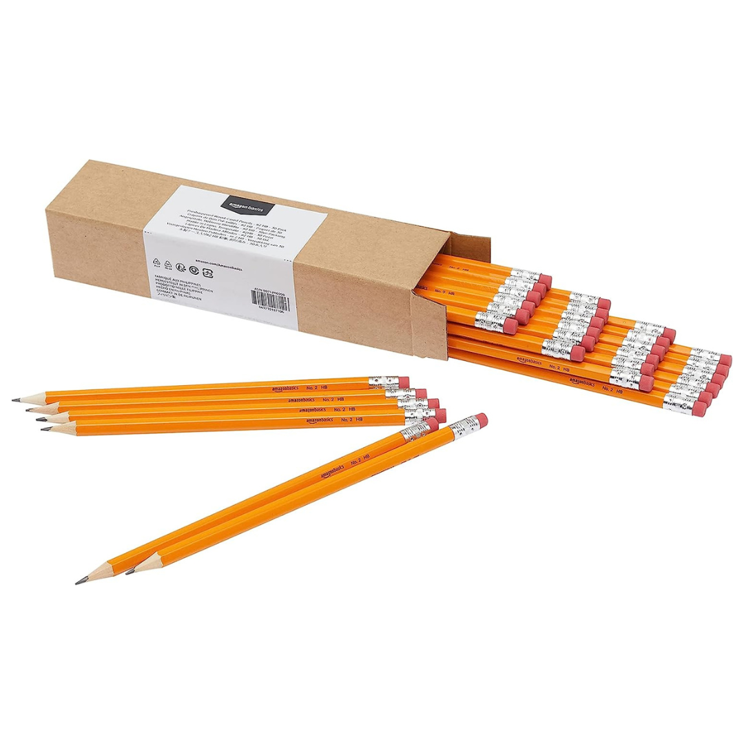 30-Count Amazon Basics Woodcased Pre-Sharpened HB Lead Pencils