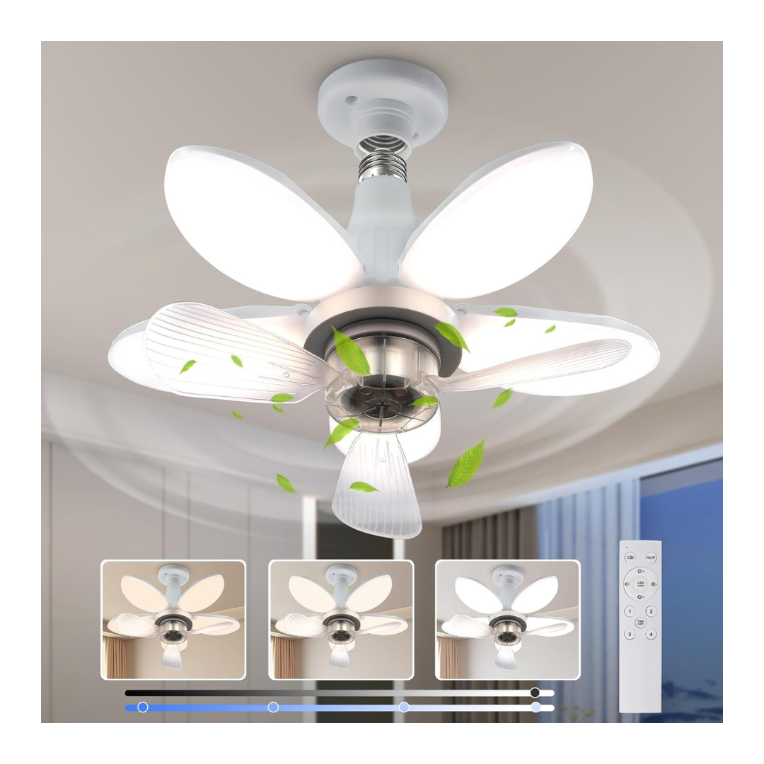 Quiet 4 Speed Ceiling Fan With 20" Dimmable LED Light