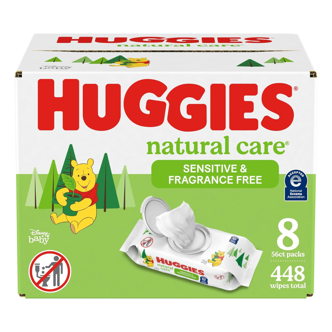 448-Count (8 x 56-ct) Huggies Natural Care Sensitive Baby Wipes