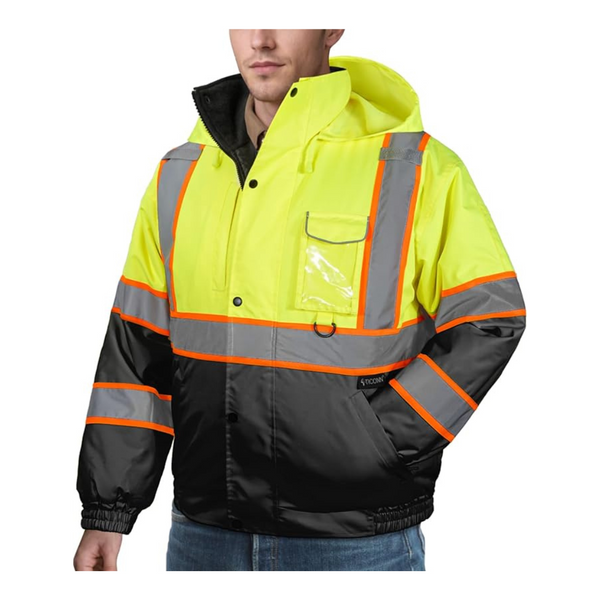 Men's Waterproof Reflective Safety Rain Jacket