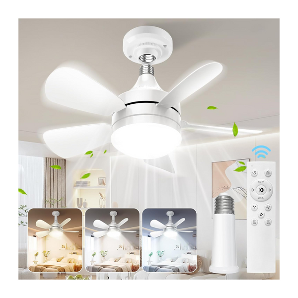 Ostive 2000 Lumens Dimmable Indoor Socket LED Small Ceiling Fan