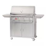 BULL Stallion 4-Burner Cart Propane Grill In Stainless Steel