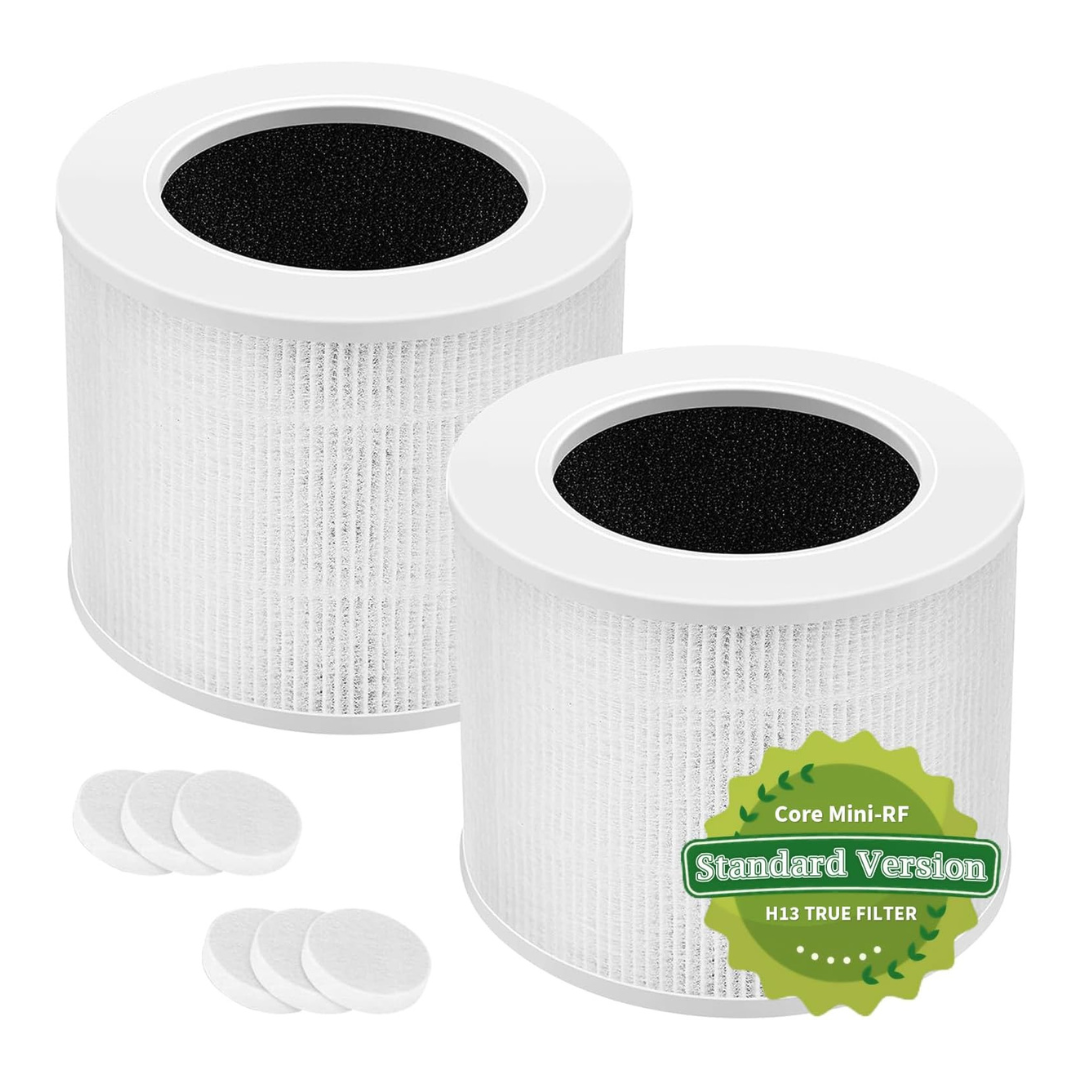 2-Pack 3-In-1 H13 Mini Replacement HEPA Filter for Levoit Air Purifier