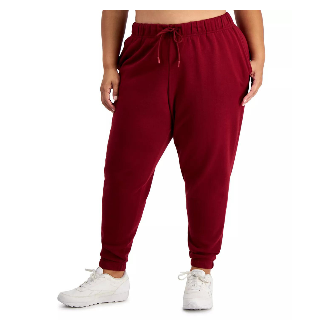 ID Ideology Plus Size High-Rise Solid Fleece Jogger Pants (Various)