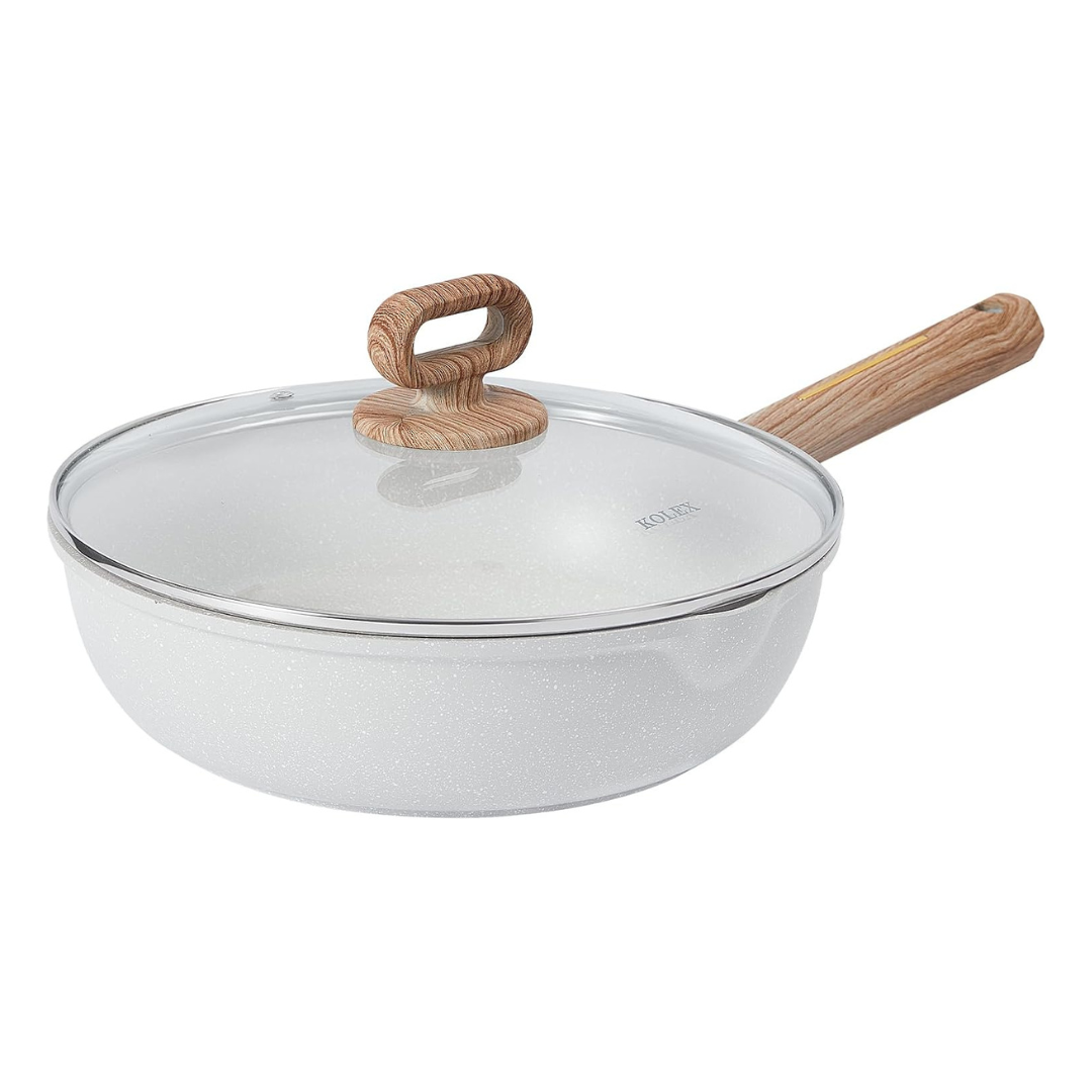 Kolex 11 Inch Nonstick Deep Frying Pan With Lid