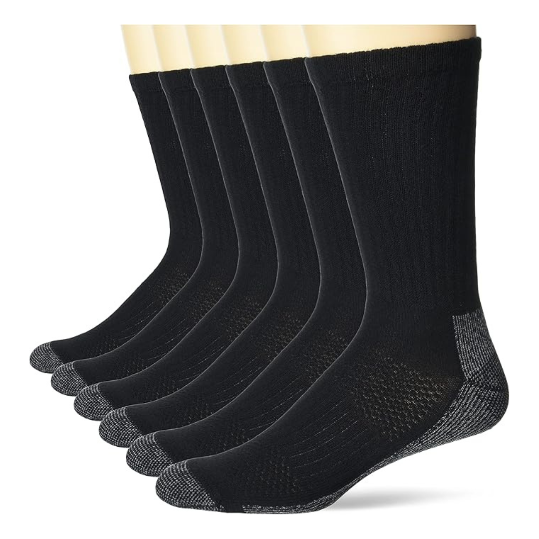 Hanes 6-Pack Men's Crew Work Socks