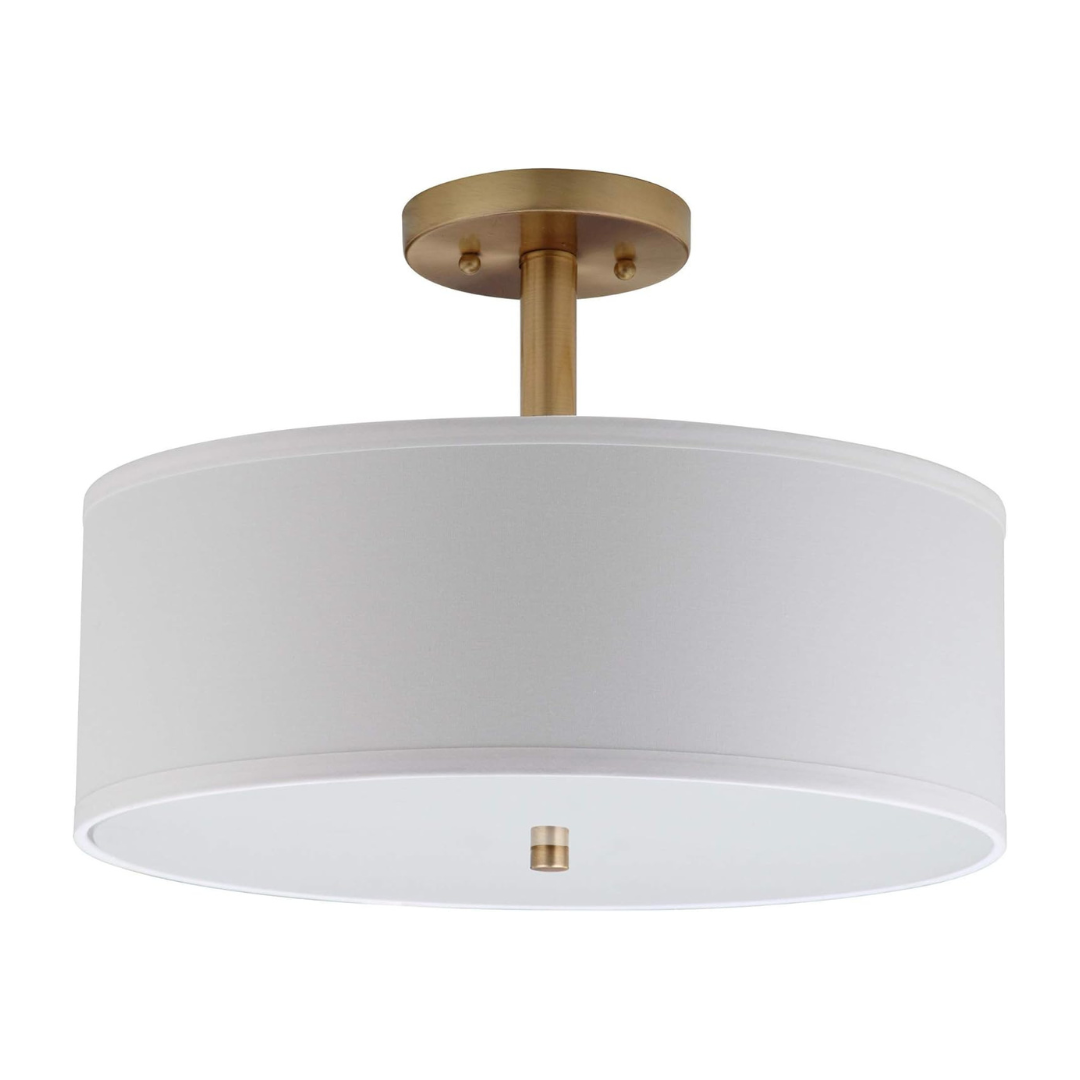 Safavieh Clara Gold 16" Diameter Semi Flush Mount Ceiling Light Fixture