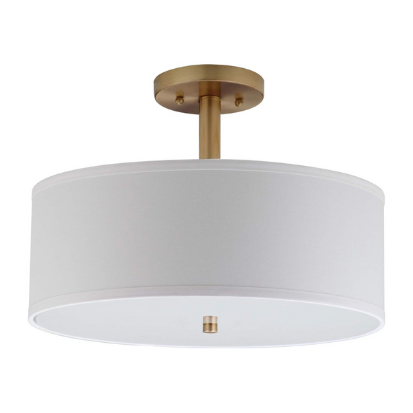 Safavieh Clara Gold 16" Diameter Semi Flush Mount Ceiling Light Fixture