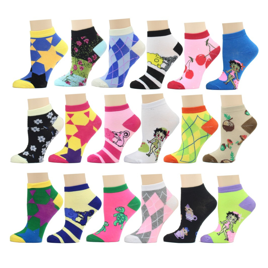 18-Pairs Stylish Women's Low Cut Ankle Socks