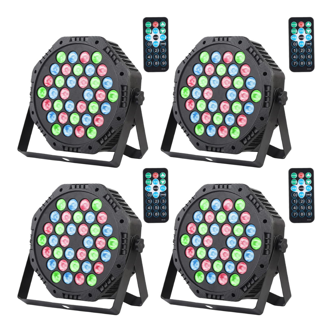 4 Pack LED DJ Stage Lights With Remote Control