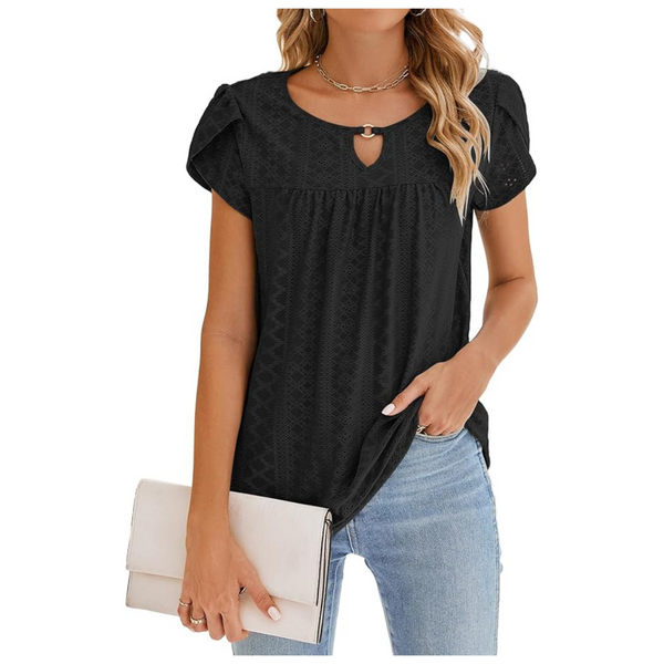 Women Dressy Casual Summer Petite Short Sleeve Tops