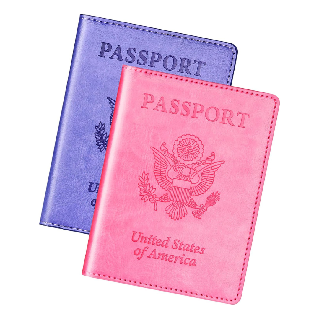 2-Pack Herain Passport Holder Cover Wallet Case