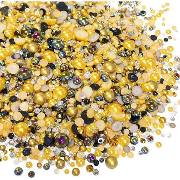 100g Mix Resin Rhinestones Flatback Half Round Pearls